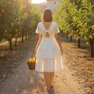 Gal Meets Glam Lace Open Back Doris Dress Cream Size 4